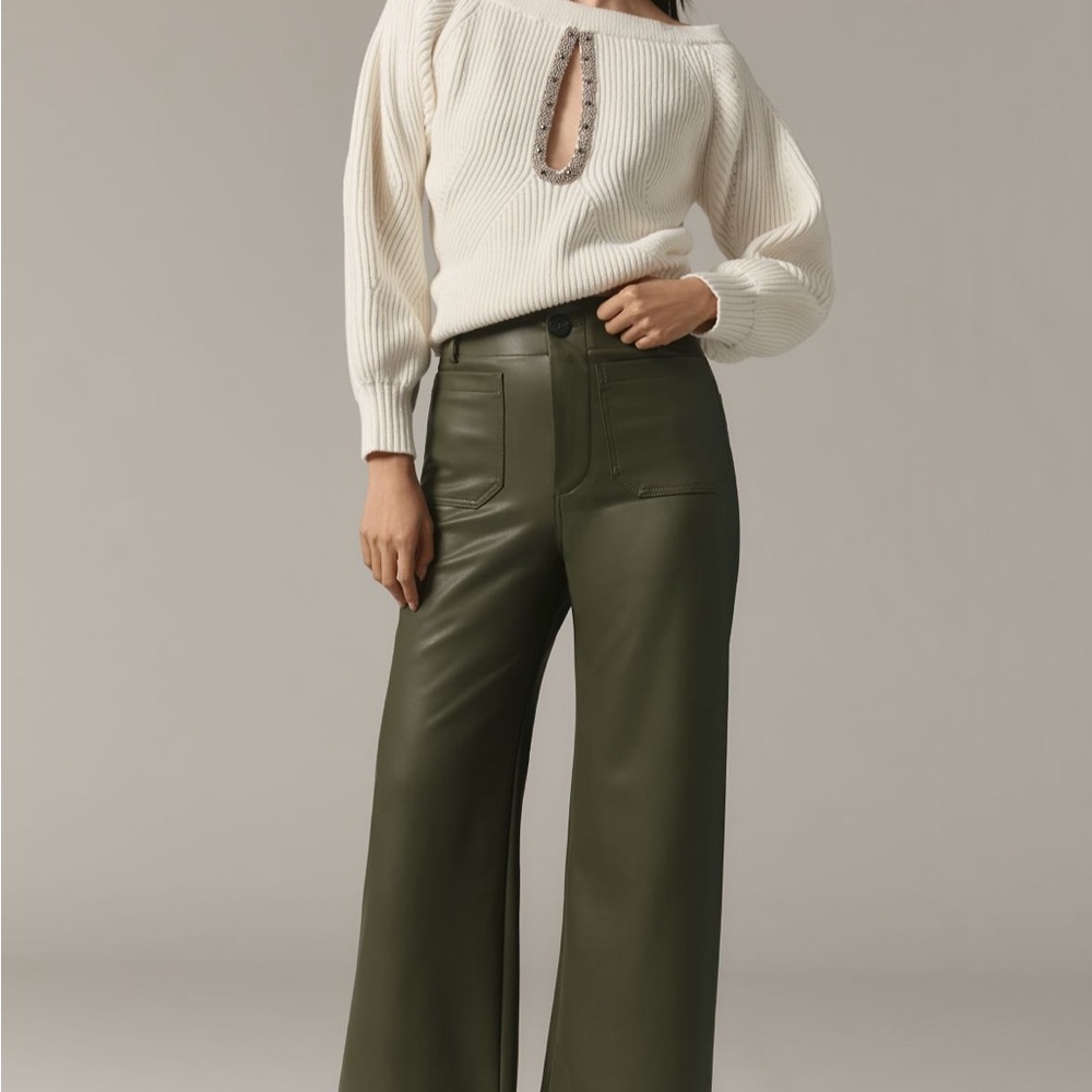 Olive Wide-Leg Pants